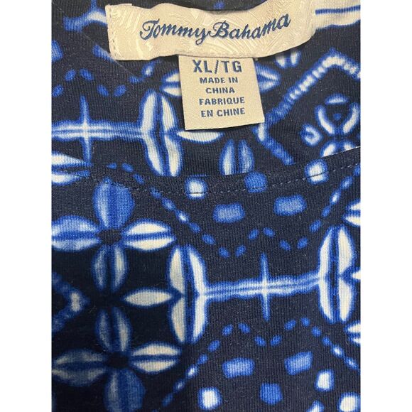Tommy Bahama Blue Printed Sleeveless Midi Dress Size XL |Hi-Low Hem Casual Dress - Picture 6 of 8